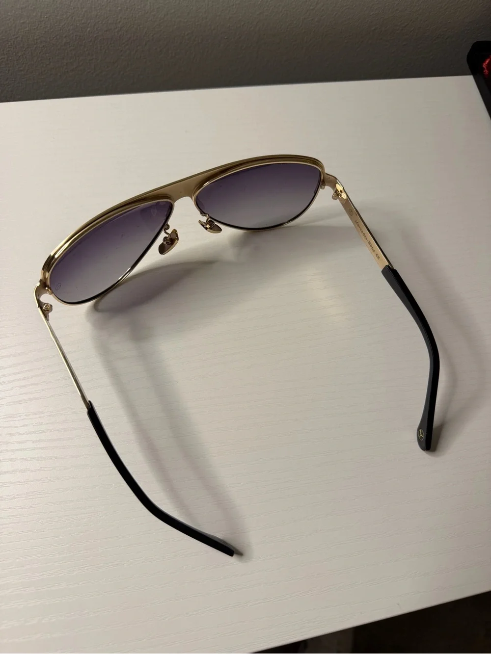 Mercedes Gold Frame Sunglasses with Gradient Purple Lenses